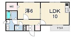 ラ・カーサ夙川 1LDKの間取図画像