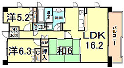 ハイツ甲四公園 3LDKの間取図画像