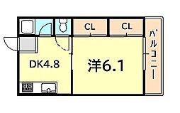フタミハイツ 1DKの間取図画像