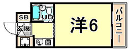 ジョイフル鳴尾 ワンルームの間取図画像