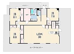 グランディール夙川 3SLDKの間取図画像