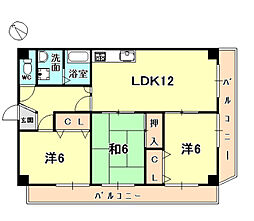 甲東ベリーズ 3LDKの間取図画像