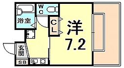 ドム・北口 1Kの間取図画像