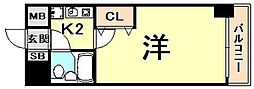 エスリード西宮 1Kの間取図画像