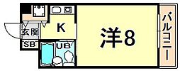 西北チェリー 1Kの間取図画像