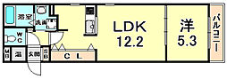 リタ1st. 1LDKの間取図画像