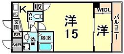 セレニテ甲子園 1DKの間取図画像