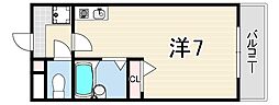 クレアコート産所町 ワンルームの間取図画像