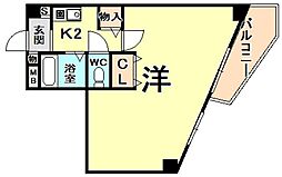 サテライトビル1 1Kの間取図画像