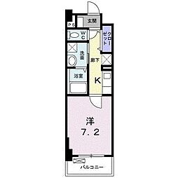 ミルト熊野 1Kの間取図画像