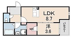シェモア・グランデ西宮2 1LDKの間取図画像