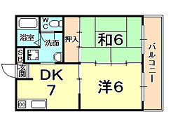 カーサピネータ 2DKの間取図画像