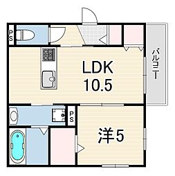 ヘーベルメゾン神楽夙川East 1LDKの間取図画像