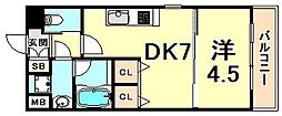 プレジオ西宮 1LDKの間取図画像
