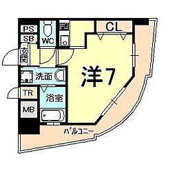 URBANGREEN甲子園 1Kの間取図画像