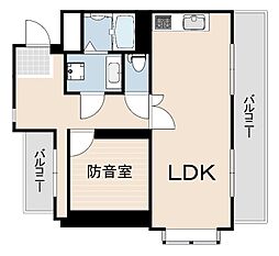 夙川フィネス 1LDKの間取図画像