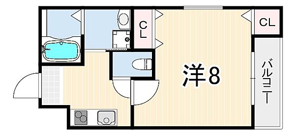 フジパレス西宮鳴尾VI番館 ｜兵庫県西宮市鳴尾町２丁目(賃貸アパート1K・1階・27.80㎡)の写真 その2