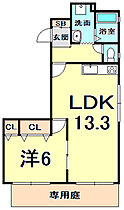 越水プラウ  ｜ 兵庫県西宮市越水町（賃貸アパート1LDK・1階・40.00㎡） その2