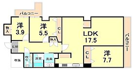 ビクトリアコート夙川  ｜ 兵庫県西宮市大谷町（賃貸マンション3LDK・6階・107.09㎡） その2