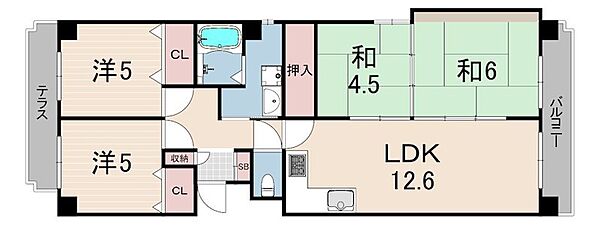 デュオ苦楽園 ｜兵庫県西宮市神垣町(賃貸マンション4LDK・1階・74.51㎡)の写真 その2