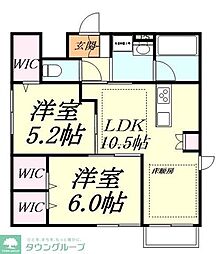 Ｂｌｉｓｓ　Ｓｉｔｅ 3階2LDKの間取り