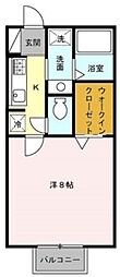 JR埼京線 与野本町駅 徒歩12分の賃貸アパート 1階1Kの間取り