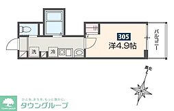 JR埼京線 与野本町駅 徒歩3分の賃貸アパート 1階1Kの間取り