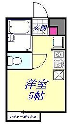 JR京浜東北・根岸線 川口駅 徒歩8分の賃貸アパート 1階ワンルームの間取り