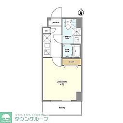 JR京浜東北・根岸線 蕨駅 徒歩3分の賃貸マンション 2階1Kの間取り
