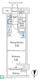 クラリティア板橋本町 2階1DKの間取り