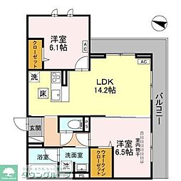 埼玉高速鉄道 浦和美園駅 徒歩9分の賃貸アパート 1階2LDKの間取り