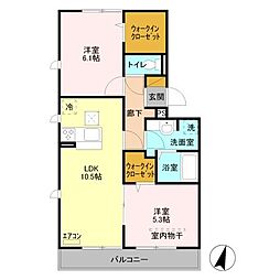 JR埼京線 武蔵浦和駅 徒歩20分の賃貸アパート 3階2LDKの間取り