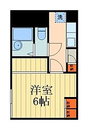 JR埼京線 南与野駅 徒歩13分の賃貸アパート 2階1Kの間取り