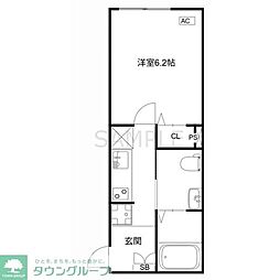JR京浜東北・根岸線 与野駅 徒歩15分の賃貸アパート 2階1Kの間取り