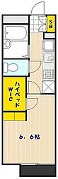 レオパレスアルファード 1階1Kの間取り