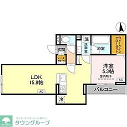 Verde 1LDKの間取図画像