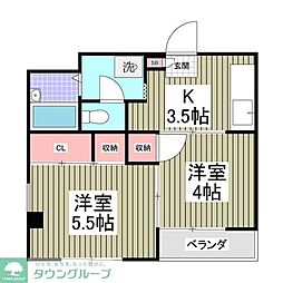 ジュネパレス草加第8 2DKの間取図画像