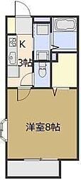 プレミール上木崎B棟 1Kの間取図画像