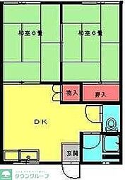 永瀬ハイツ 2DKの間取図画像