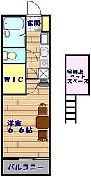 レオパレスArrowstage 1Kの間取図画像