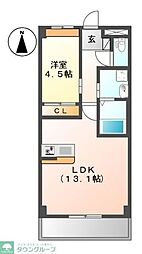 ブラン・レザン 1LDKの間取図画像