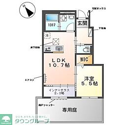 ナチュラル ライズ 1LDKの間取図画像