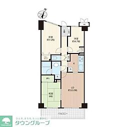 パルコート浦和 3LDKの間取図画像