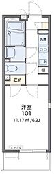 レオネクストカサミラ2 1Kの間取図画像