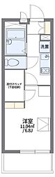 レオパレスリトルード 1Kの間取図画像