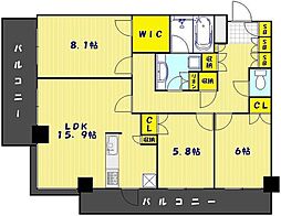 シティタワー蕨 3LDKの間取図画像