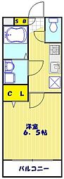 アルトハイツ 1Kの間取図画像