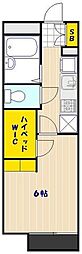 レオパレスセルシス 1Kの間取図画像