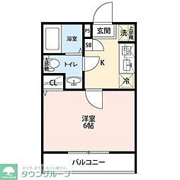 エクセラン中浦和 1Kの間取図画像