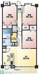クオラフィラーレ東川口 3LDKの間取図画像